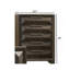 Mobilier de chambre à coucher style transitionnel 1 pièce avec pieds biseautés en métal et 5 tiroirs en queue d'aronde avec finition espresso