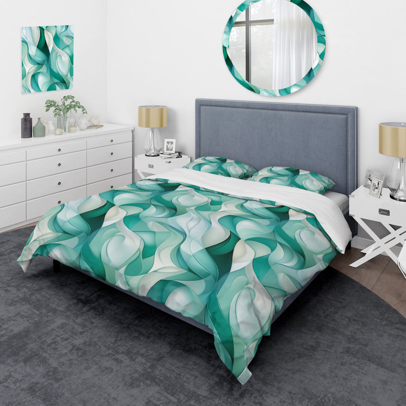 Ensemble de housse de couette Seaglass, Housse de couette simple + 1 taie décorative stan