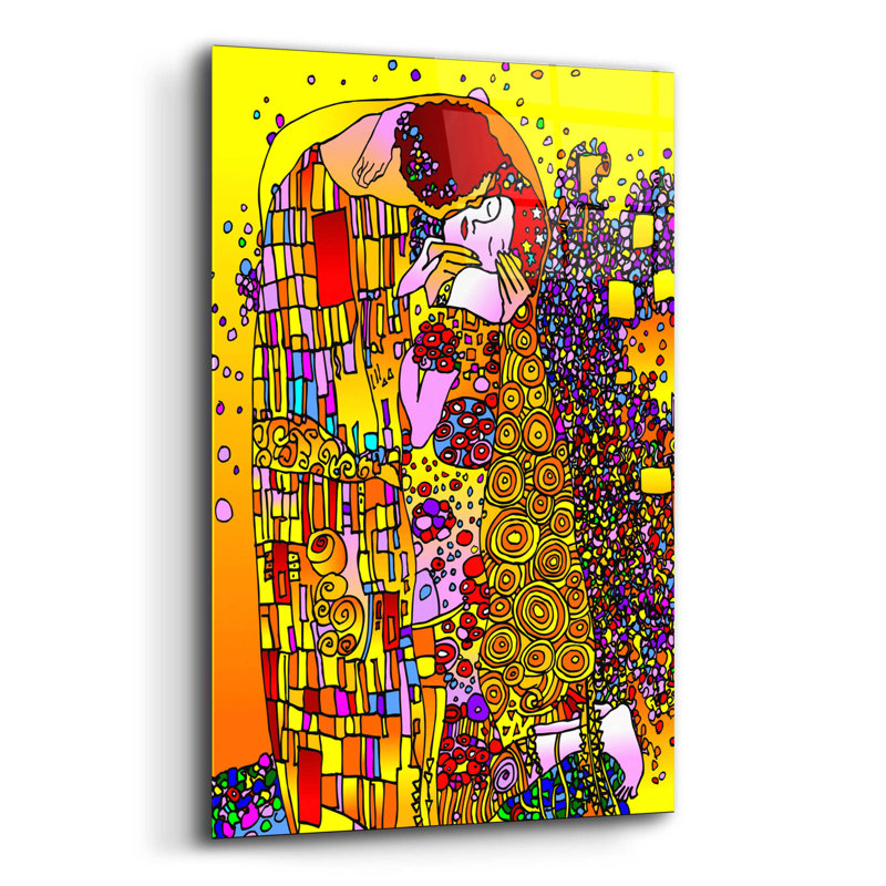 «The Kiss» par Howie Green, art mural en verre acrylique, H 16 po x l 12 po x P 0,13 po