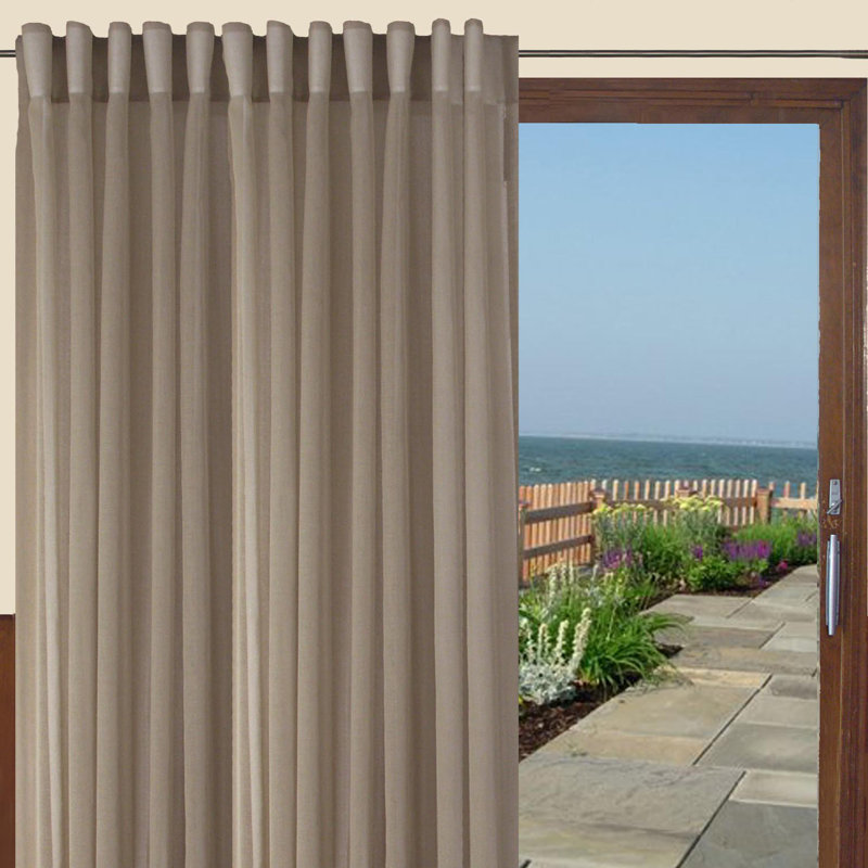 Aonan Semi Sheer Curtain Single Panel, Linen