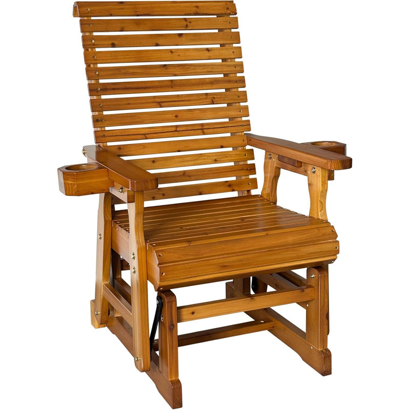 Fauteuil coulissant en bois pour une personne, avec dossier haut et siège profilé profond