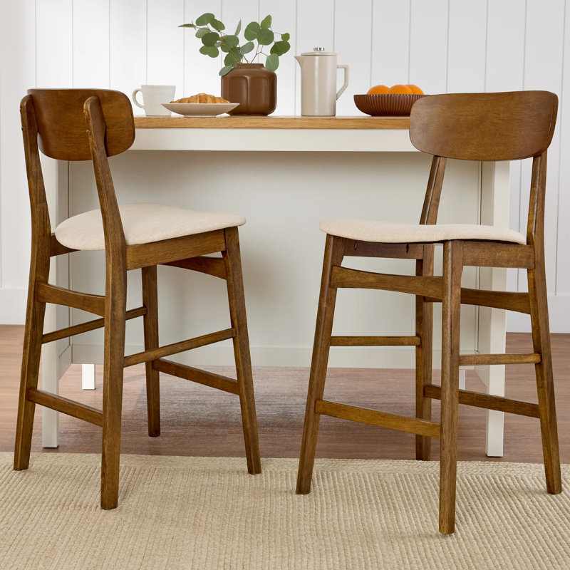 2-Piece Height Bar Stool Set, Cream