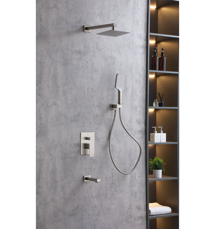 Petar Pressure-Balanced All-In-One Kit with Rough in-Valve, Brushed Nickel