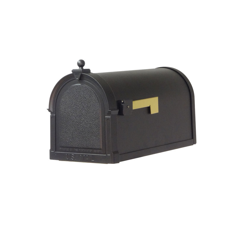 Berkshire Black Aluminum Curbside Mailbox with Ashland Post