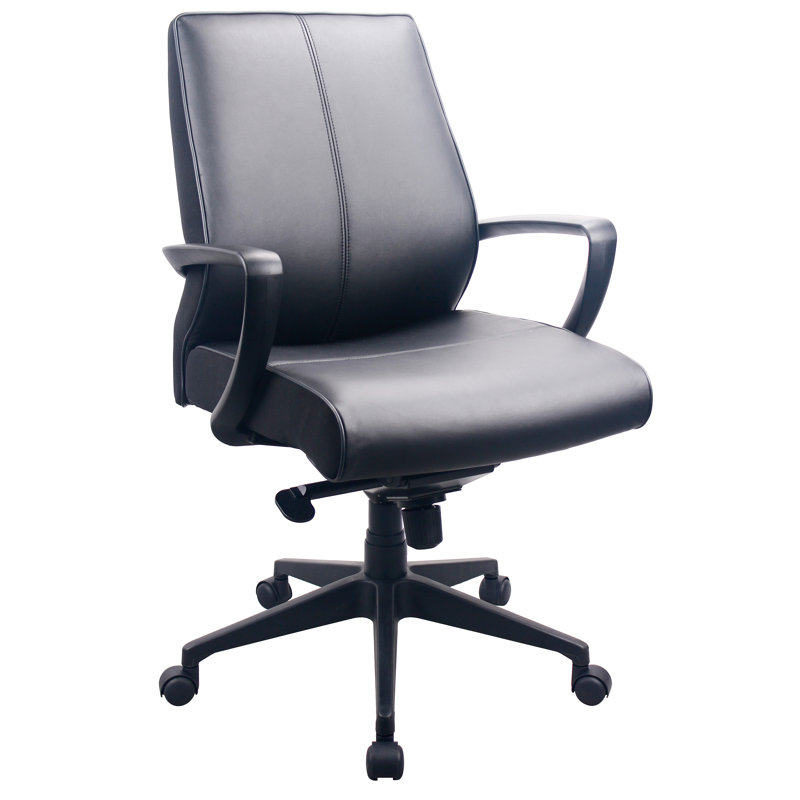 Tempur-Pedic Black Leather Mid-Back Office Chair