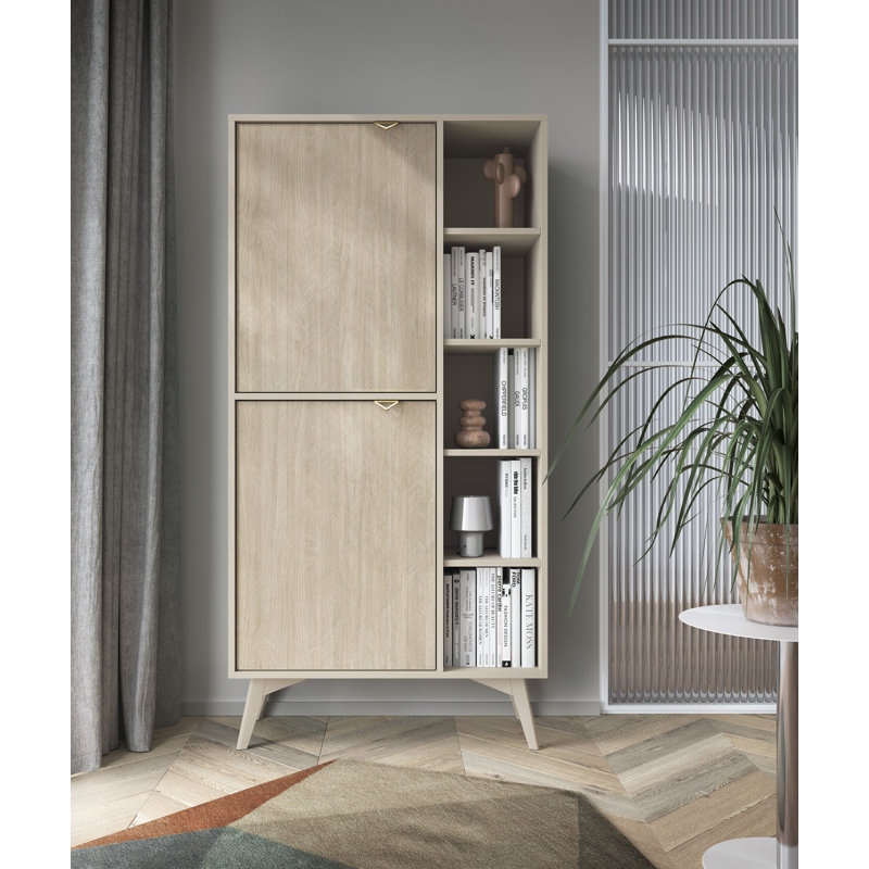 Amata 80cm Sideboard, Beige Matt/Oak Scand