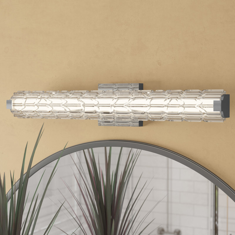 Cutler 24" Staggered Glass LED Vanity from Visual Comfort Studio, Chrome