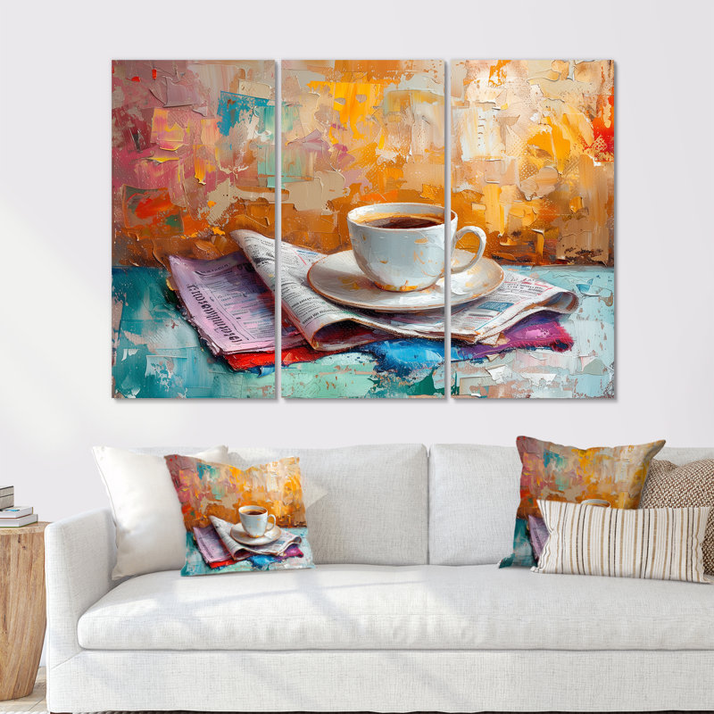 Morning Cozy Cup Of Coffee - Ensemble de décoration murale café, H 28 po x l 36 po x P 1 po