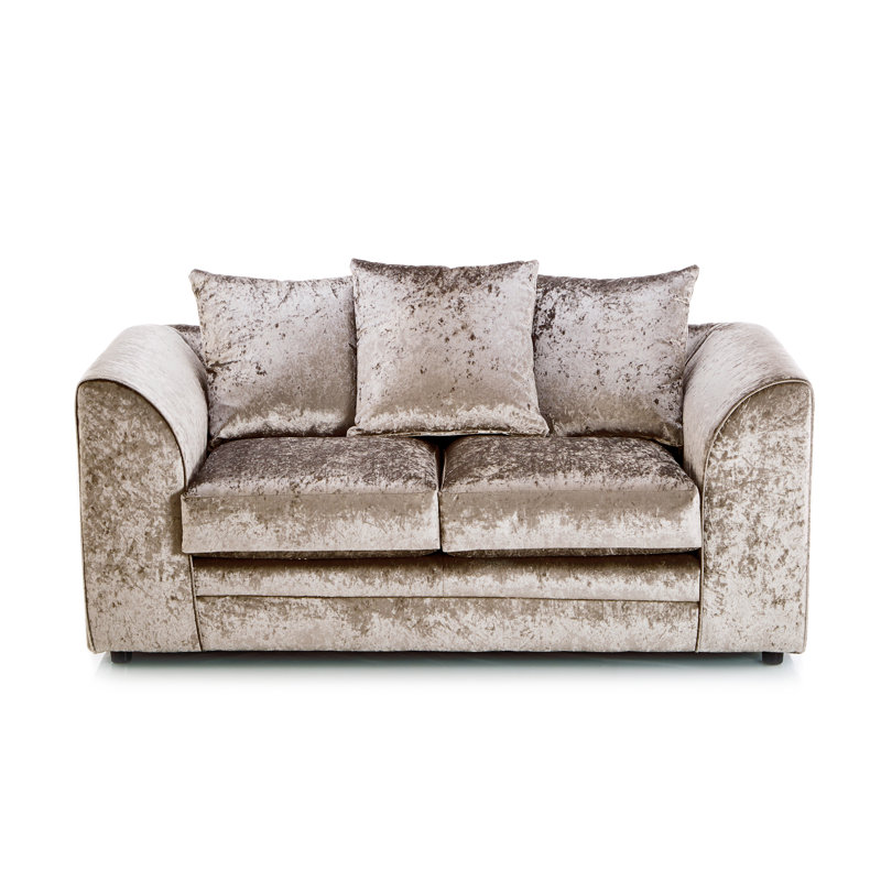 Romelia 2 Seater Velvet Loveseat, Mink