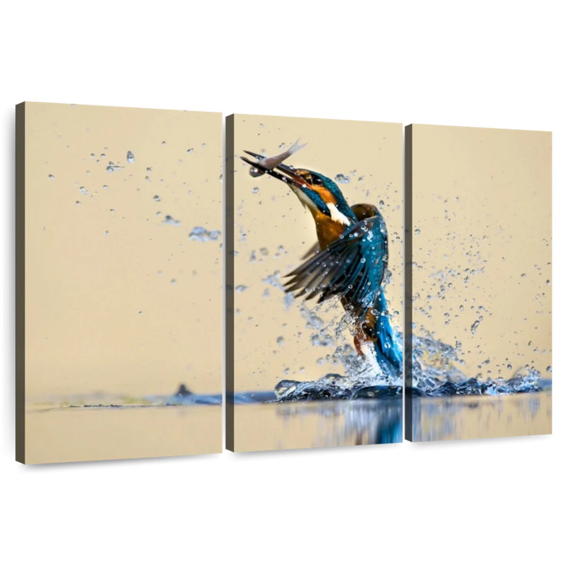 Brampt Blue Kingfisher, 42" H x 65" W