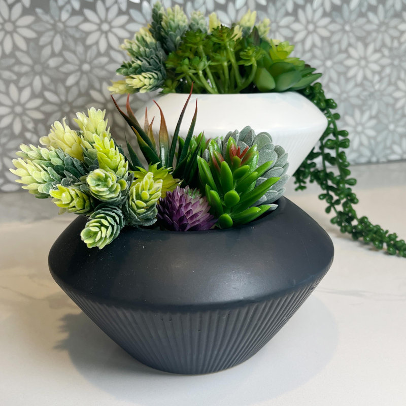 Ceramic Planter Ceramic Table Vase, Black