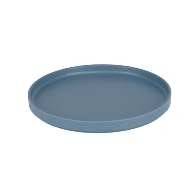 Hudson - Assiette en mélamine à rebord bas bleu pierre 10 po