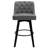 Minceta Swivel Bar Stools Set Of 2, 30 Inch Counter Height Pu Leather Upholstered Barstools With Low Tufted Back & Footrest, Solid Beech Wood Legs For Kitchen Island Home Bar Dark Gray-93801832-93801834-124606443
