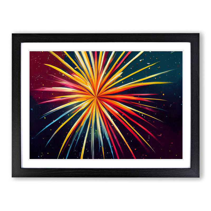 Blooming Fireworks - Framed Print, Black, 34cm H x 46cm W x 2cm D