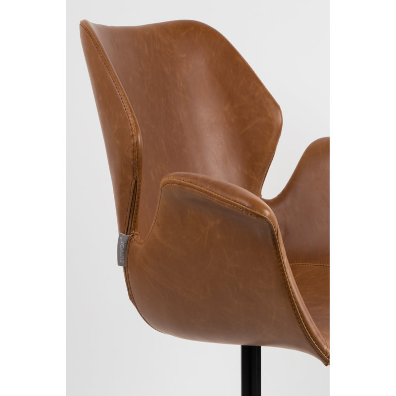 Nikki All Butterfly Chair, Brown Faux Leather