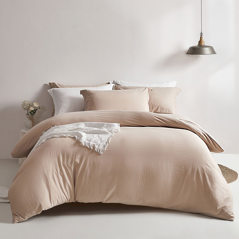 MILDLY Home essentials Super Soft Duvet Cover - 100% Washed Microfiber Comforter Cover Set 3 Pieces,Wrinkle-resistant and highly elastic