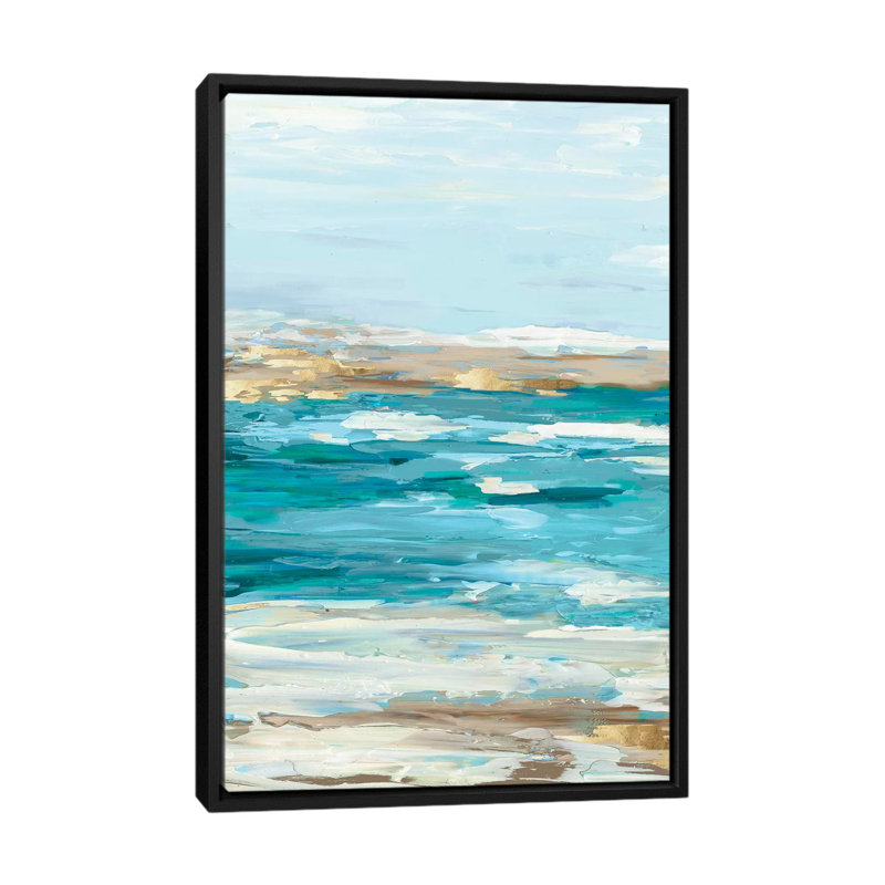 «Sea Side I» sur toile, H 26 po x l 18 po x P 1,5 po, Toile avec cadre noir, Pas de tapis