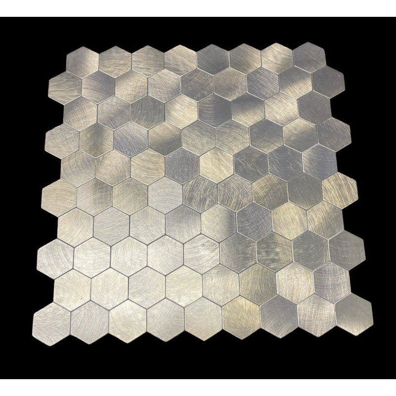 12'' W x 12'' L Aluminum Peel and Stick Mosaic Tile, Or