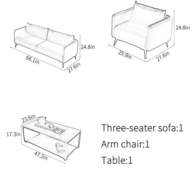 Simple business modern office sofa set