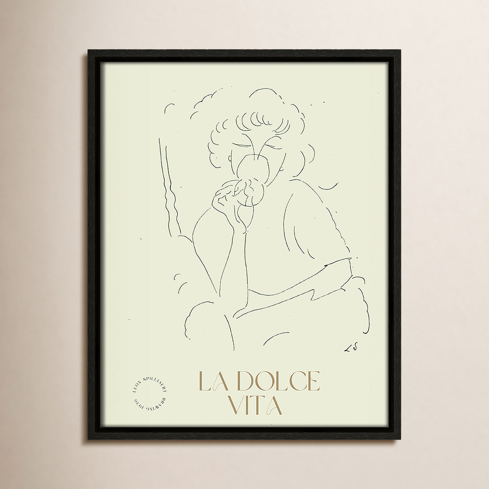Dottie "La Dolce Vita" Print, Espresso, 15.5" H x 12.5" W