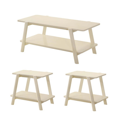 Metz 3-Piece Coffee Table Set with Storage, Mid-Century Modern Design for Living Room Elegance and Functionality