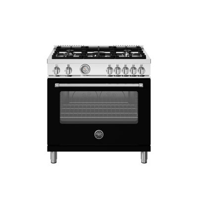 Master Series All-Gas Range 36"" - 5 Burners - Gas Oven - Black Matt Finish -  Bertazzoni, MAS365GASNEV