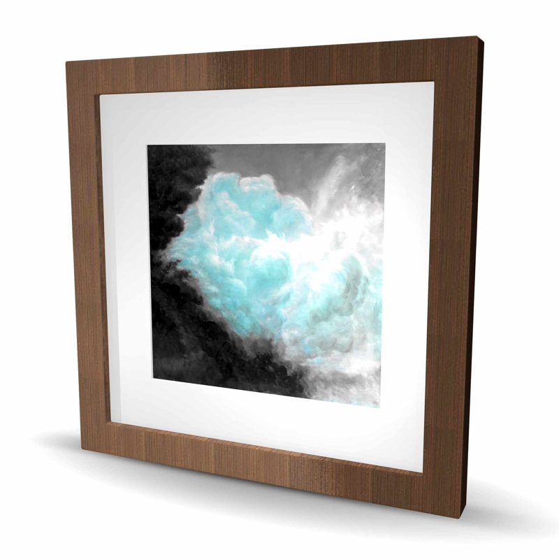 Turquoise, nuages - paysages bleus, impression encadrée
