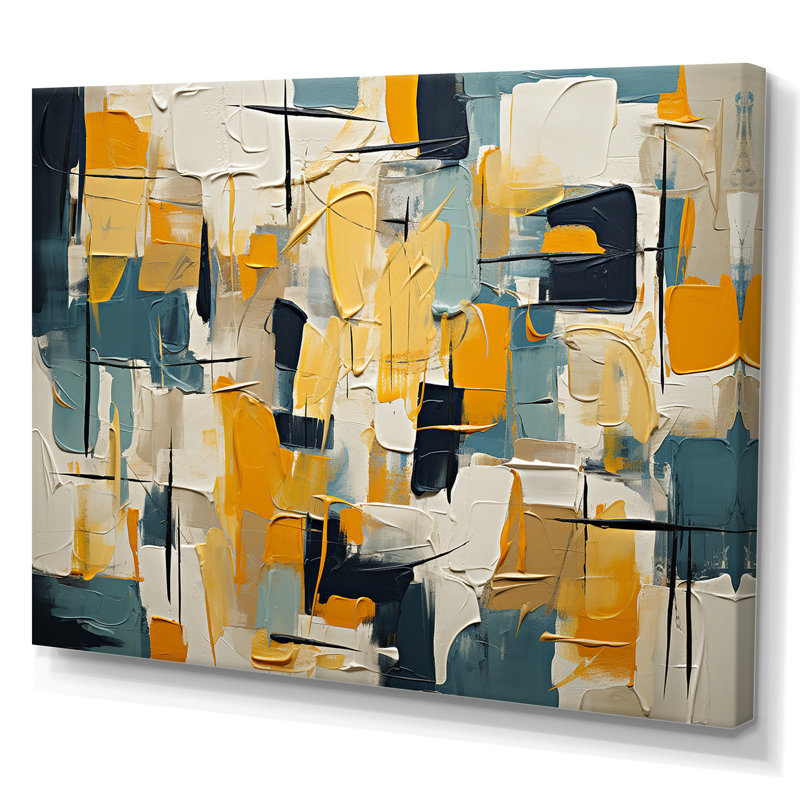 «Squared Ceremonian Abstract Expressionism I», reproduction d'art sur toile, H 34 po x l 44 po x P 1,5 po, Toile tendue