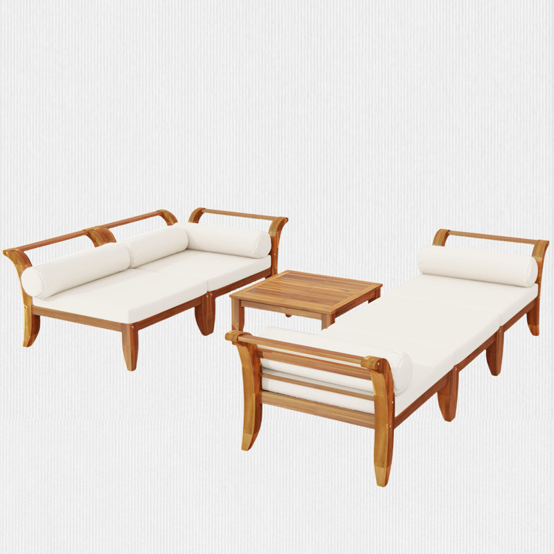 Ensemble de conversation avec coussins et table basse 6 pièces