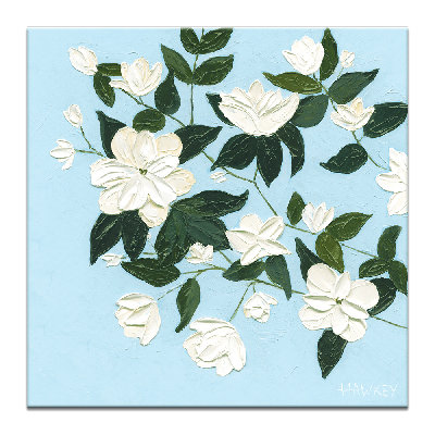 White Magnolias by Angela Hawkey - Painting