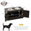 Bols pour chiens surélevés pour grands chiens réfléchis - Mangeoire surélevée avec rangement, acier inoxydable, intérieur, café, style moderne