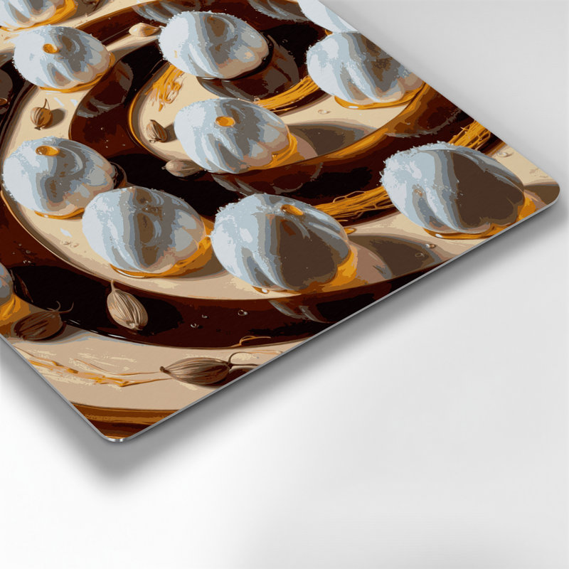 Desserts Rasgulla, art mural en métal brun, H 16 po x l 16 po