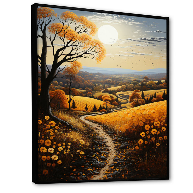 «Countryside Harvest» - Impression, H 20 po x l 12 po x P 1 po, Cadre flottant noir