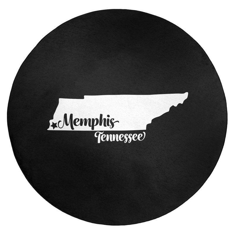 Tapis en poly-chenille memphis tennessee, Rond 5 pi