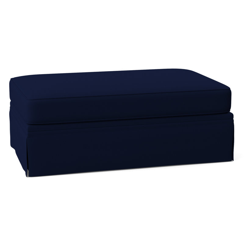 Shelby Upholstered Storage Ottoman, Canvas Navy Sunbrella® Canvas