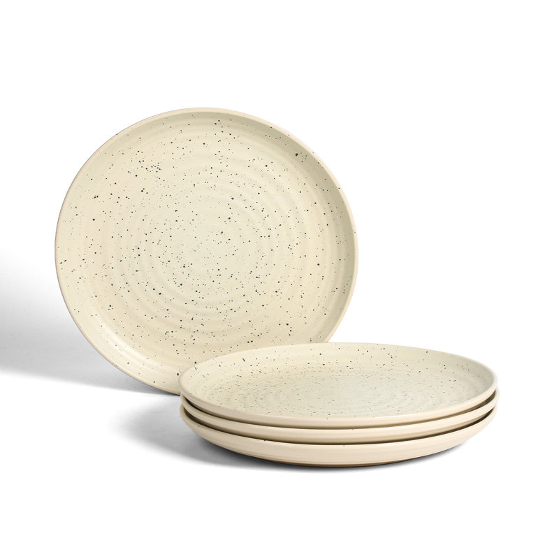 Ensemble de 4 assiettes en grès Stone Lain Dua, Blanc