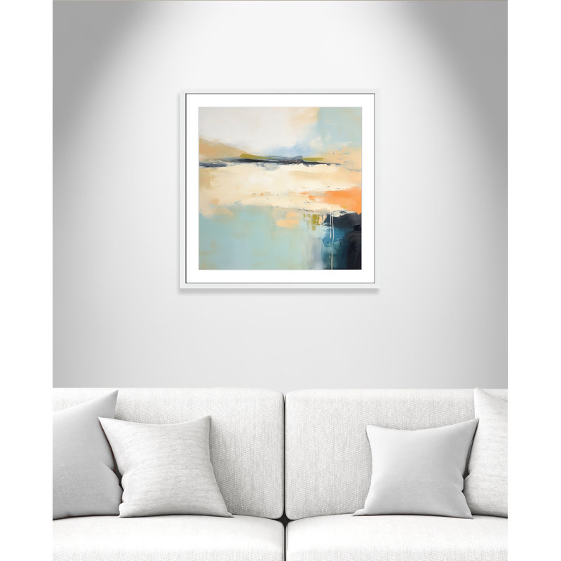 «Seashore Abstraction I Print» par Irena Orlov, Blanc satiné, L 27,5 po x H 27,5 po, Imprimé mat