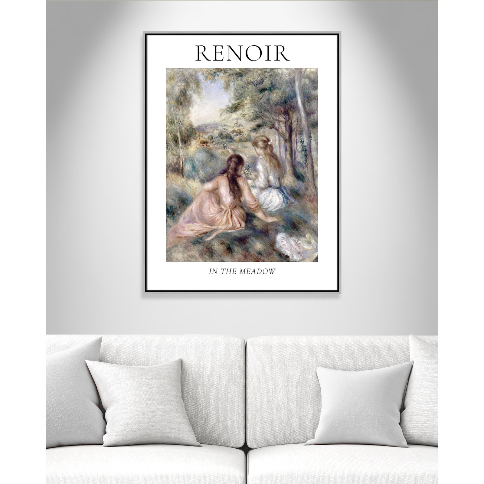 Old Masters Collection "In the Meadow" Print, No, 41.5" H x 31.5" W x 2" D, Silver Floater Frame