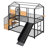 Twin Over Twin House Style Bunk Bed With Stairs And Slide-793758316