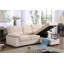 Canapé-lit modulaire réversible en tissu de velours beige 97,5 po-1908329176
