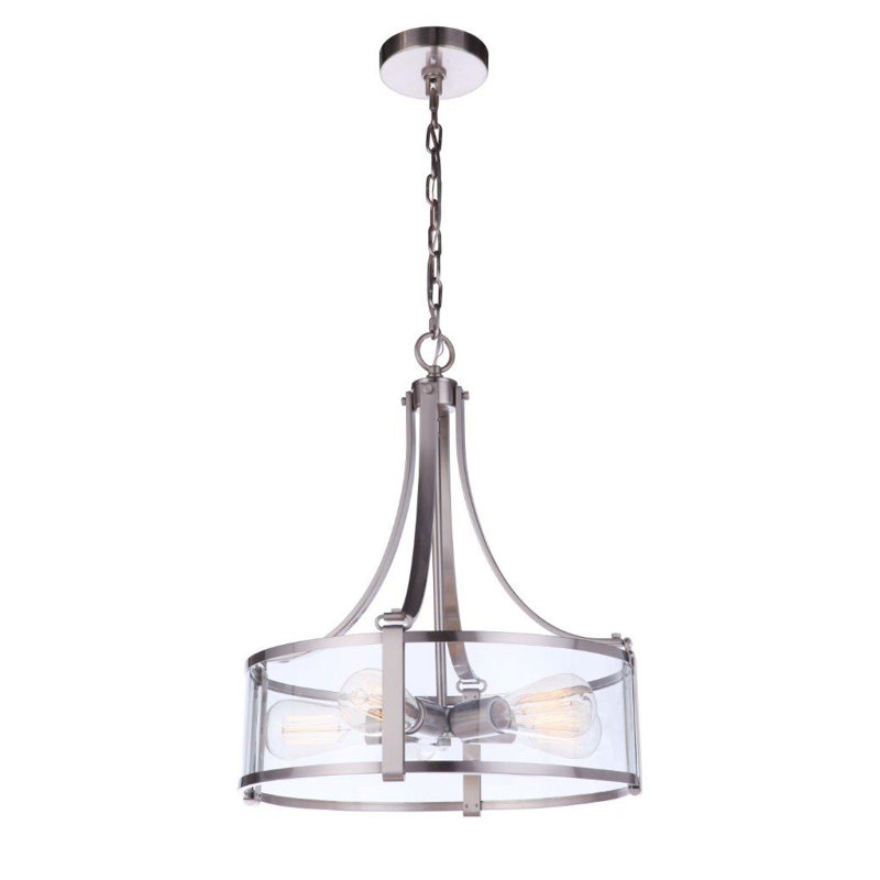 Luminaire suspendu tambour 5 lumières Antonine, Laiton nickel