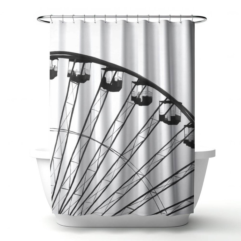 Shower Curtain MI81 – Polyester Shower Curtain, Dye Sublimation Print, 71" W × 74" L