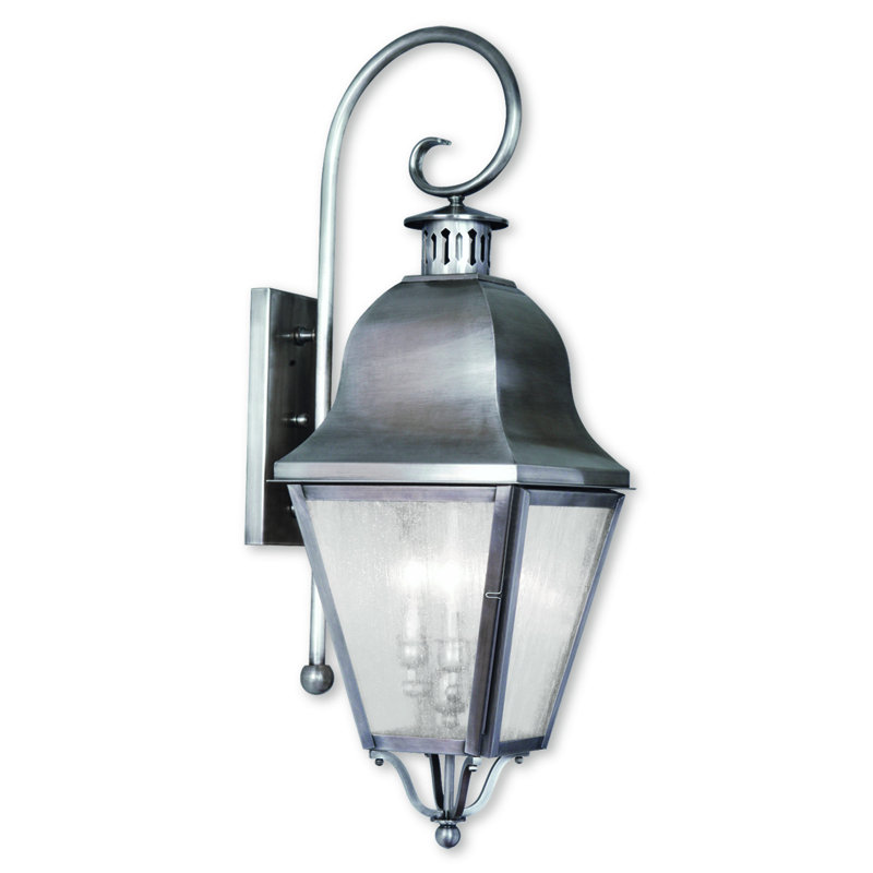 Lanterne murale d'extérieur en verre Arnné, H 30,5 po x l 10,5 po x P 13 po, Étain rétro