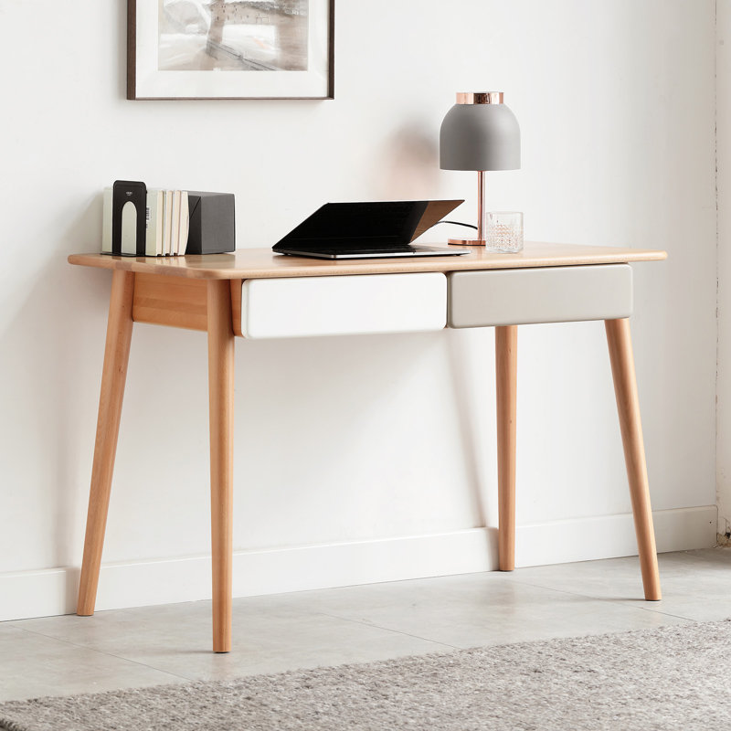 Bureau d'ordinateur en bois massif 100% bois naturel, bureau d'étude, bureau d'ordinateur, bureau de travail, coiffeuse en bois massif avec tiroir