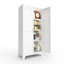 Armoire de rangement en métal de 61 po avec 2 portes galbées et tablettes réglables de couleur blanche pour le couloir, la chambre à coucher de la cuisine - construction en acier, la chambre à coucher à faible consommation d'espace, le matériel de bureau,-407181981