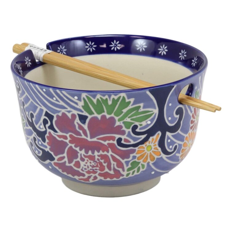 World Menagerie Lantremange Floral Breeze Ramen Udon Noodles Soup Bowl ...