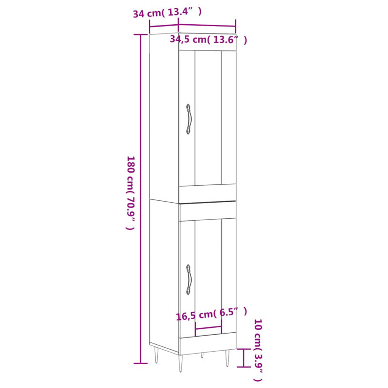Yanique 34.5cm Wide Highboard
