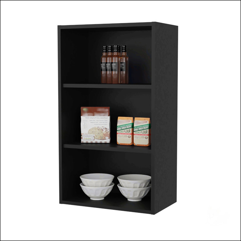 Armoire murale noire, H 36 po x l 21 po x P 12 po, Noir
