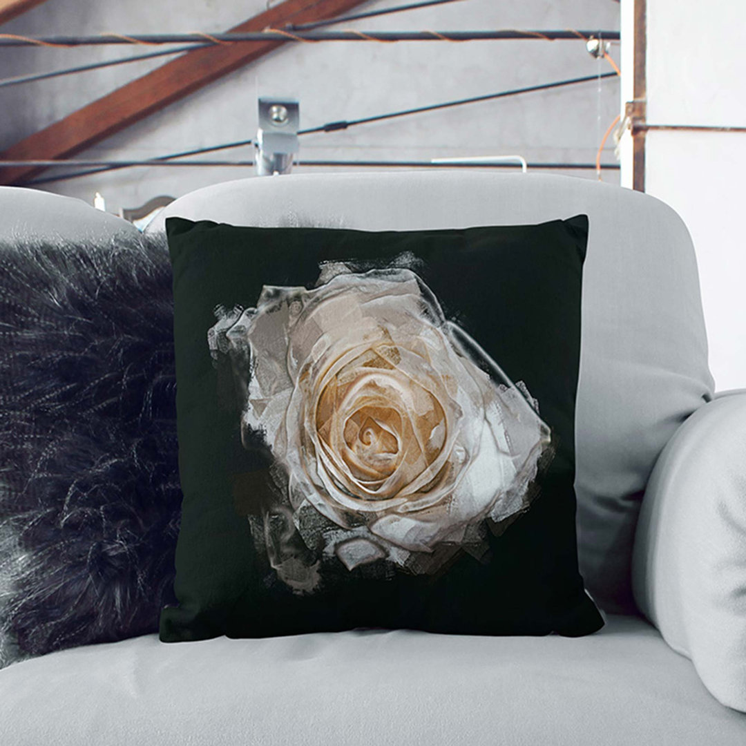 A Rose in Abstract Cushion with Filling