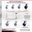 8 Inch Solid Poly Caster Set 2 Brakes/Swivel Locks and 2 Rigid Service Caster